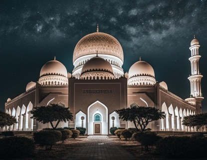 Night View of Mosque Beautifull - Taqwa Tours