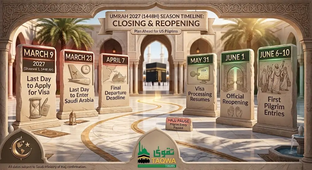Umrah Closing and reopen Dates 2027 - Taqwa Tours